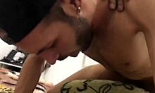 Interracial couple enjoys anal sex at home
