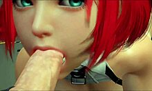 Vörös hajú MILF élvezi az anális szexet jó adottságokkal rendelkező partnerével egy 3D Hentai játékban
