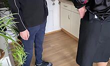 Doggystyle in the kitchen with stepmother-in-law for a fat and big ass