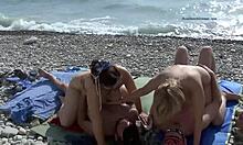 Orgia ao ar livre com naturistas russos na praia