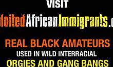 Un inmigrante africano tiene un trío anal interracial