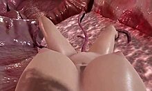 Păsărica umedă a unei tinere Tifa este întinsă de un monstru cu tentacule în videoclip complet de 8 metri